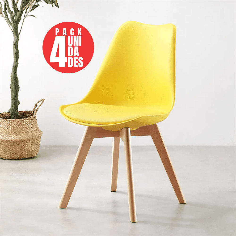 Tienda El Garage - Pack 4 Sillas Tulip Eames Dsw Amarilla