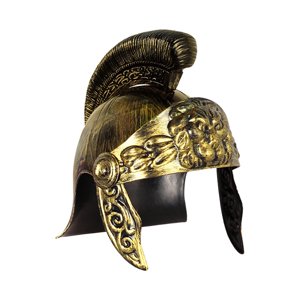 Magideal - Fighter Helmet Adulto Accesorio Histórico De Guerrero Romano Casco Cosplay Material Ligero Pp Adecuado Para Enseñanza Decoración Del Hogar Fiestas Oro