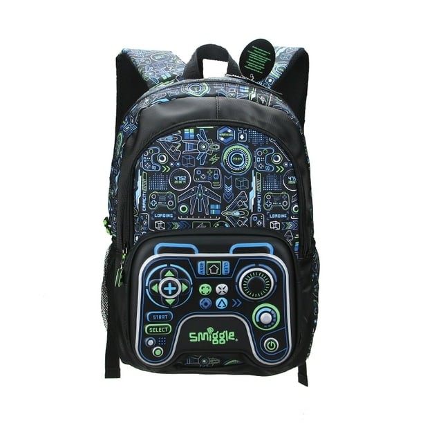 Australia Smiggle Original Children's Schoolbag Boys Backpack Waterproof Black Game Console Handle Bag 7-12 Years Old 16 Inches
