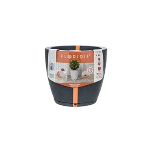 Floridis - Macetero Grafito Amsterdam 28Cm Alto Con Plato