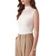 thumbnail image 3 of INSPIRE CHIC Top de Tirantes para Mujer Hueco Transparente Malla Sin Mangas Cuello Simulado Tejido de Punto Casual Sexy Elástico Suéter Chaleco Blusa Pequeño Blanco, 3 of 6