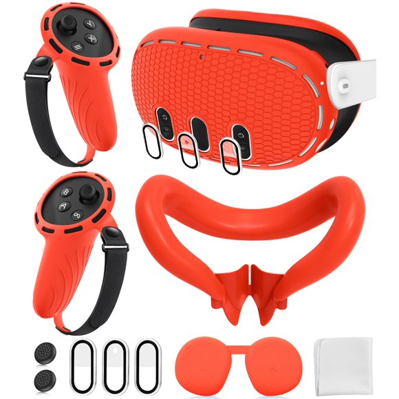 Set de fundas protectoras de silicona para Oculus/Meta Quest 3 - Rojo