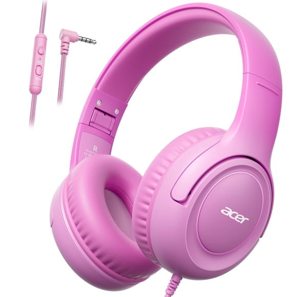 Auriculares acer Kids 85/94dB con limitador de volumen plegable rosa