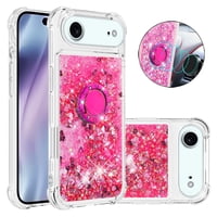 Foxdock Funda Glitter Líquida Para Iphone 17 Air Con Anillo Brillante, Tpu Antichoques Y Esquinas Reforzadas, Soporte