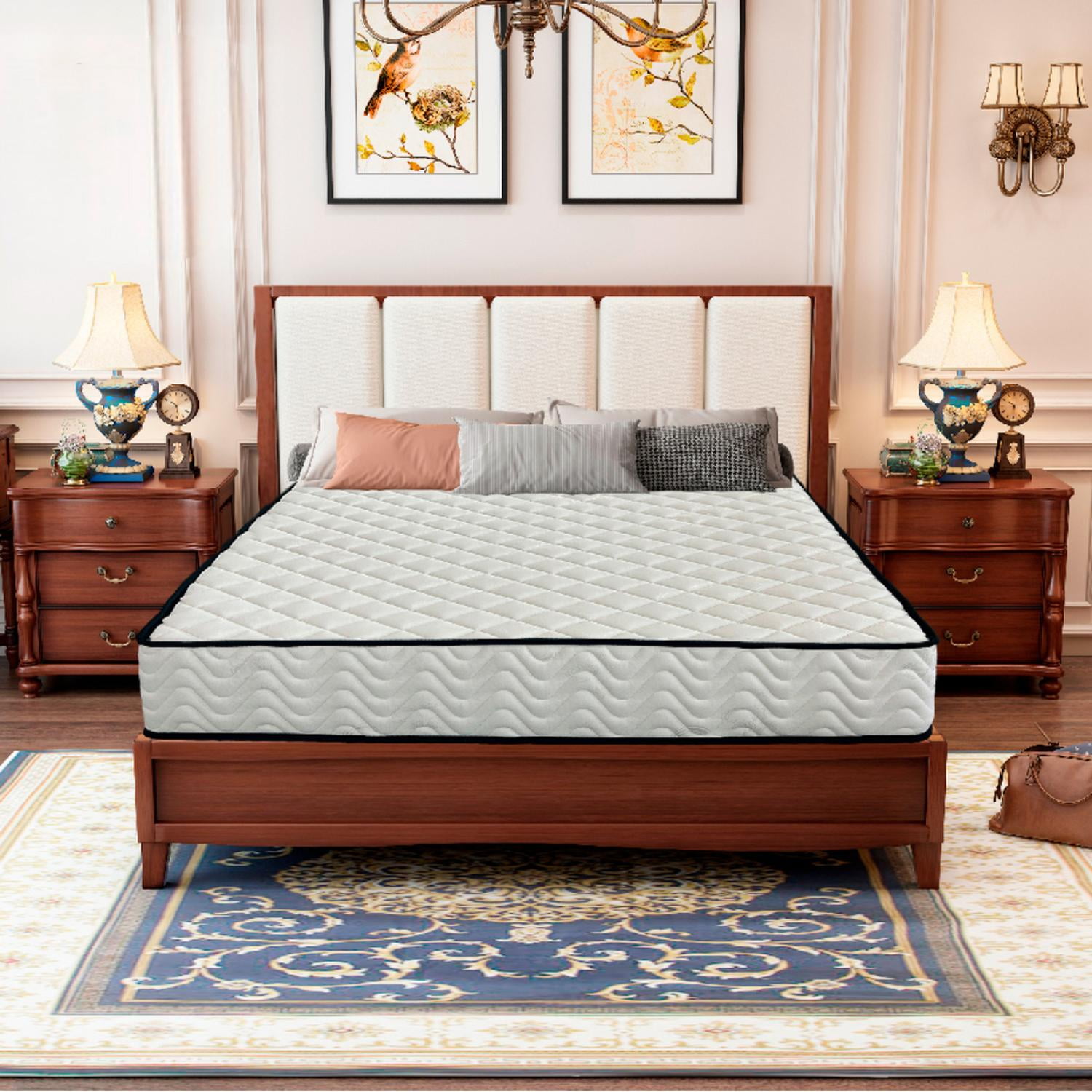 Pandalino - Colchón 25 Cm Home Espuma Resortes Pocket Spring 2 Plazas Blanco 2 Plazas