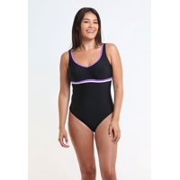 Samia - Traje De Baño Deportivo Con Vivos Morado S
