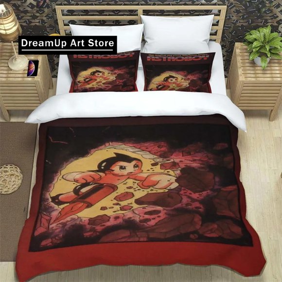 x2042 Bed Sheets Animation A-Astro Boy Bedding Set Boys Girls Twin Size Duvet Cover Pillowcase Bed boys Adult Bedroom 3-Piece Bedding Set (1 Duvet Cover + 2 Pillow Shams) nj2042