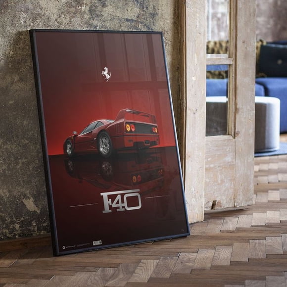 Cuadro Ferrari F40 Rosso Corsa + Marco