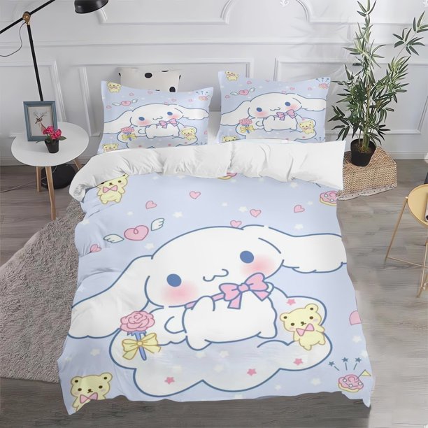 Cinnamoroll Bedding Set for Teen Bedroom 100% Polyester Decor Ultra Soft Comfortable New Designer Various Size
