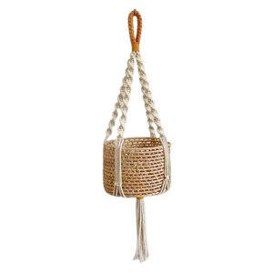 Ioensy - Colgador De Macramé Para Plantas, Cesta Colgante Para Interior, Para Porche, Ventana, Cocina