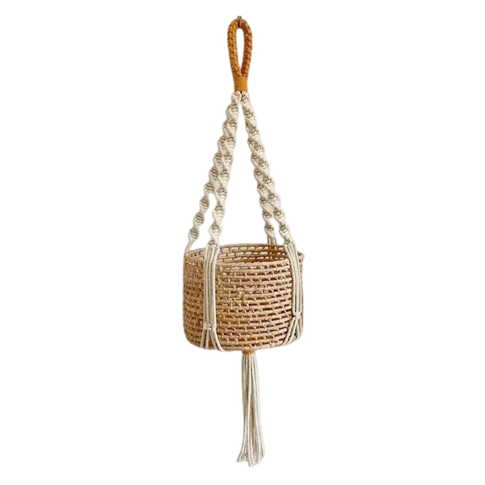 Ioensy - Colgador De Macramé Para Plantas, Cesta Colgante Para Interior, Para Porche, Ventana, Cocina