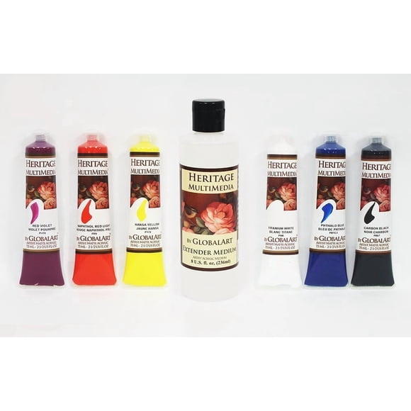 Set de 6 Colores de Pintura Jansen Art Studio Heritage con Medium Extensor