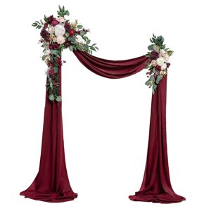 Bothyi - Kit De Flores De Arco De Boda Botín Floral Para Decoración De Fondo De Boda Rojo Oscuro