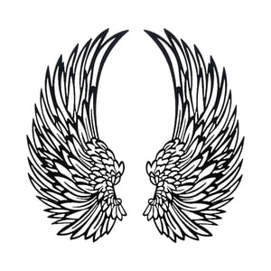 Bothyi - Escultura De Pared Cumpleaños Porche Hotel Colgante De Pared Ala De Ángel Decoración De Pared Sin Luz 35X16Cm