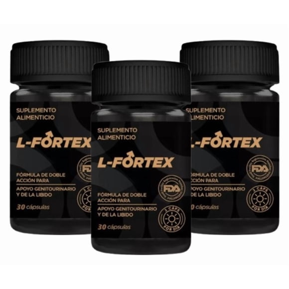 L-fortex Original Suplemento | 3 Frascos | Natural 30 Cáp
