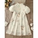 thumbnail image 4 of Toddler Girls Puff Sleeve Frill Trim Fan Embroidery Tassel Chinese Style Cheongsam Dress For Party Kids Summer Clothes, 4 of 5