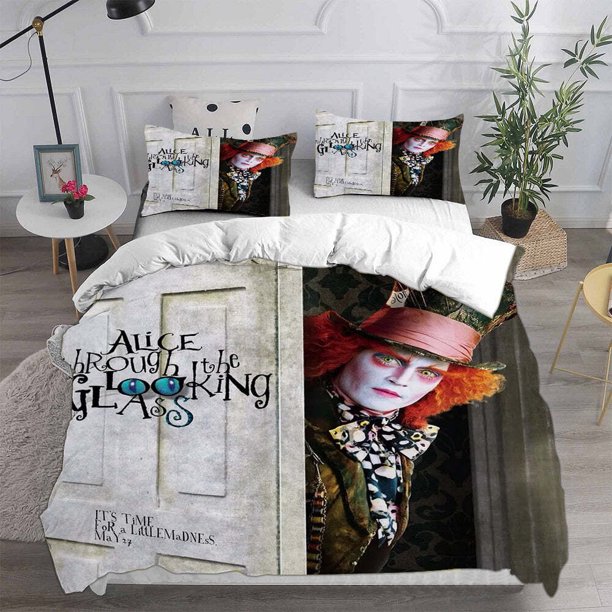 Alice's Adventures in Wonderland Donna Cover Bedroom Decor 3-Piece Bedding Set (1 Duvet Cover + 2 Pillow Shams)