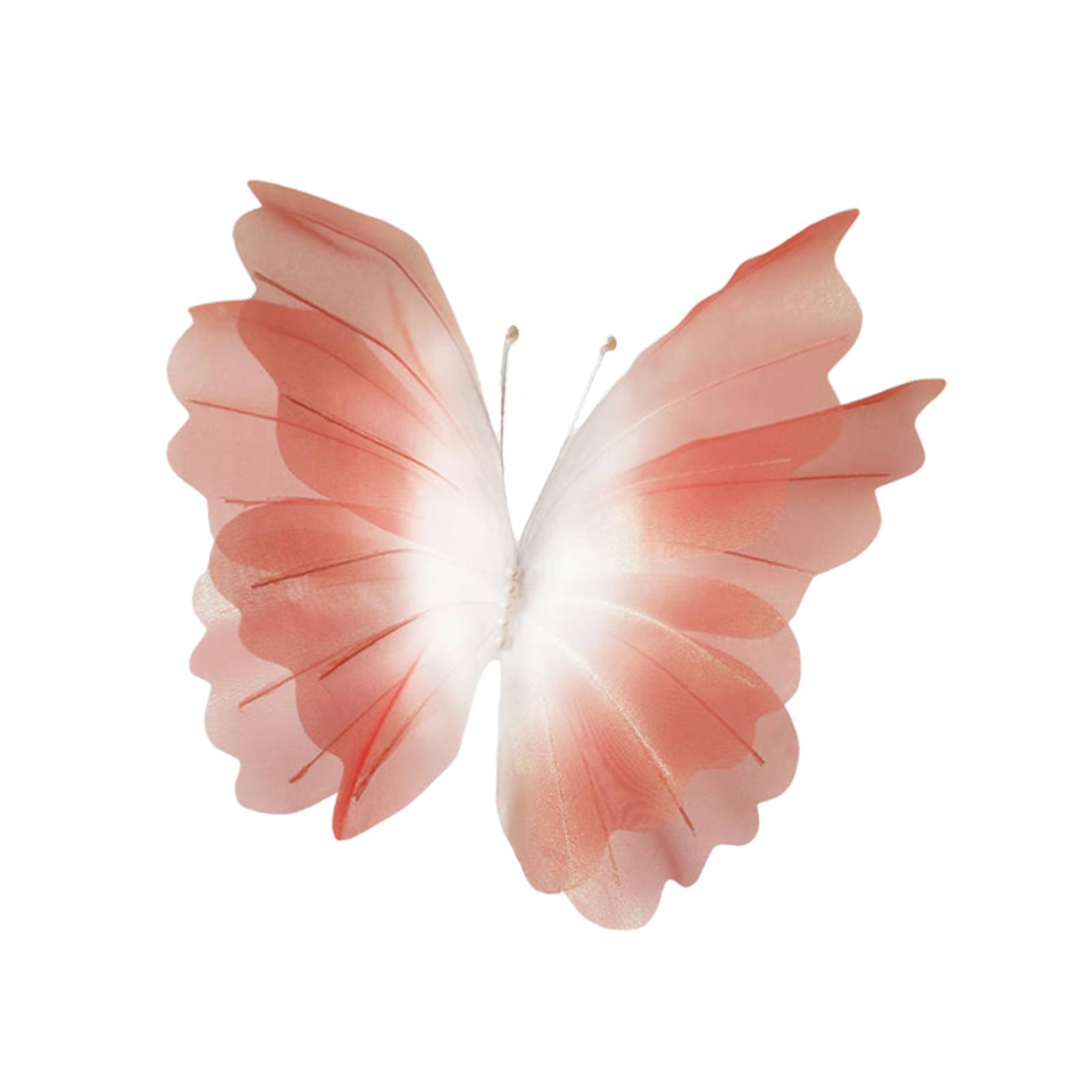 Magideal - Mariposa Artificial Utilería Fotográfica Decoración De Malla Figura Colgante 3D Y Adorno De Boda Con Diseño Elegante Adecuado Para Pasillos Y Paredes Naranja Rojo