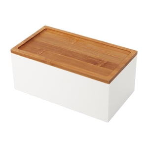 Bothyi - Organizador De Escritorio, Caja De Almacenamiento De Cosméticos Portátil Duradera Para Tocador, Escritorio, Cubierta Cóncava Blanca