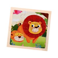 Magideal - Rompecabezas De Madera Coloridos De , Juguetes De Aprendizaje De Educación Temprana Para Niños, Juguete Montessori Con Animal De , León