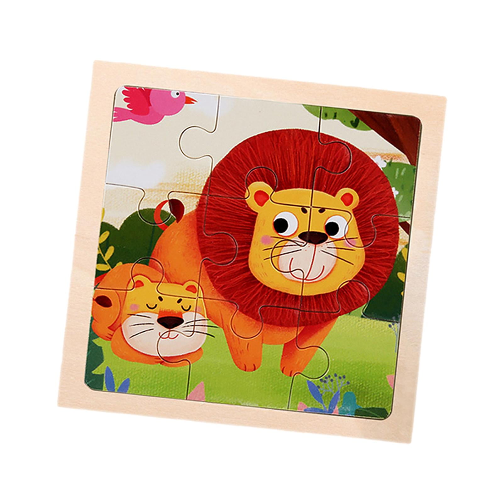 Magideal - Rompecabezas De Madera Coloridos De , Juguetes De Aprendizaje De Educación Temprana Para Niños, Juguete Montessori Con Animal De , León