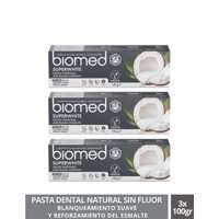 Pack 3 Pasta Dental Blanqueadora Biomed Superwhite Sin Fluor