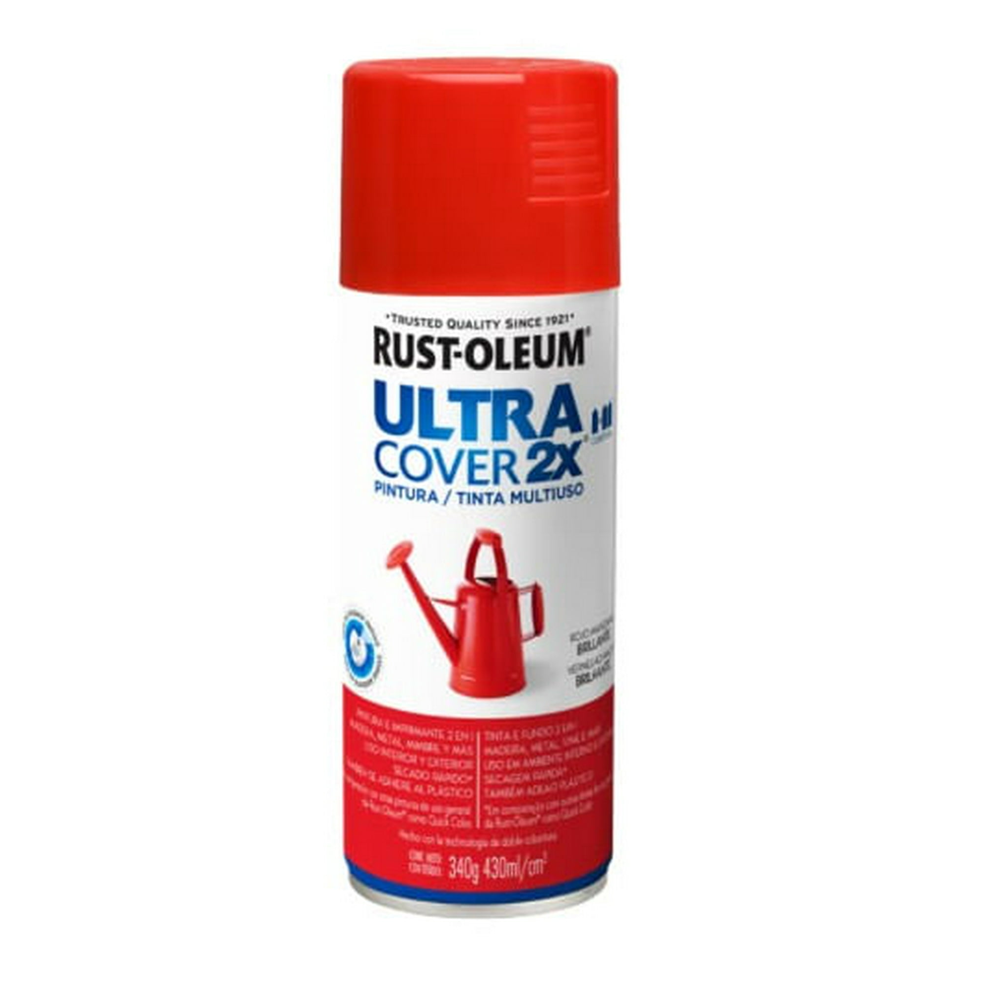 Rust-oleum - Pintura En Spray Ultra Cover 2x Multiuso Rojo Manzana Brillante 340 G