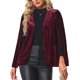 thumbnail image 1 of INSPIRE CHIC Blazer Capa de Terciopelo para Mujeres Manga Larga Dividida Frente Abierto Cárdigan Abrigo M Burdeos, 1 of 6