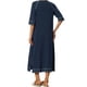 thumbnail image 3 of INSPIRE CHIC Bata con cremallera de manga larga para mujer, mezcla suave de rayón, bata midi con bolsillos, talla S, azul, 3 of 6