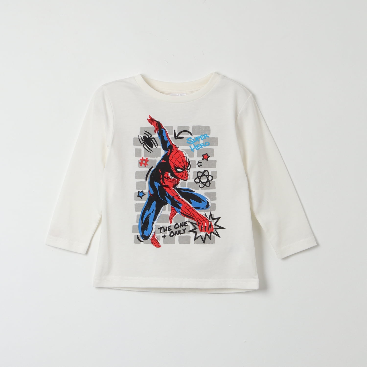 Polera Manga Larga Niño Spiderman The One Blanco Marvel
