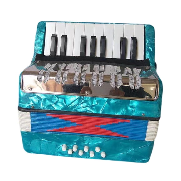 17 Keys 8 Bass Piano Accordion Educational Para Amantes De La Música Amateur Beginner Light Blue