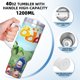thumbnail image 5 of Oddbods Vaso aislado de acero inoxidable con asa, diseño temático, regalo para familia, amigos y fans; incluye pajita y encaja en el portavasos estándar, 40 oz, 5 of 6