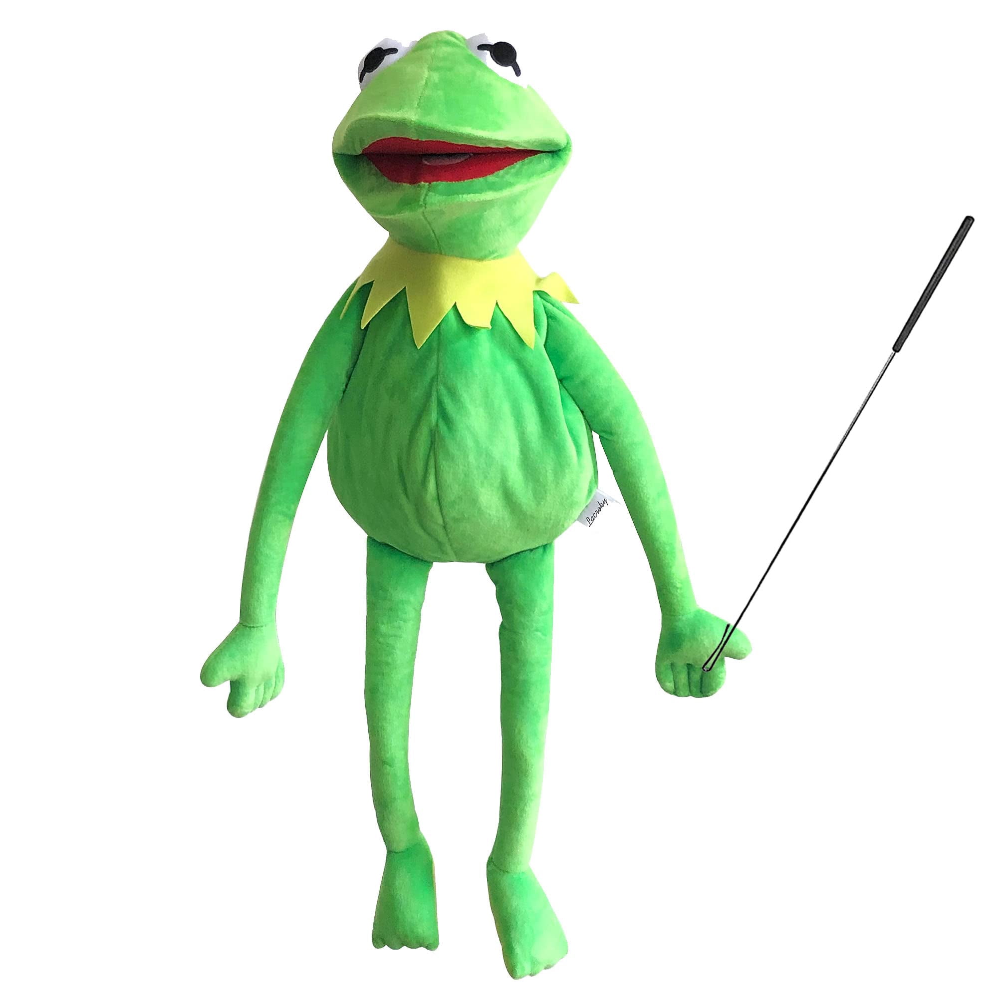 Puppet Lacroky Kermit Frog Con Barra De Control Y 50 Pegatinas De 60 Cm