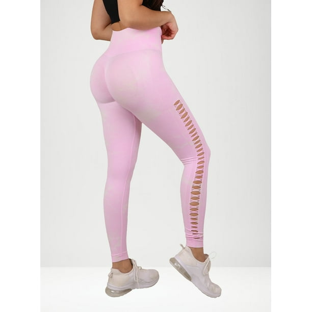 Leggings Tie Dye Mujer Push Up con Abertura Escalonada