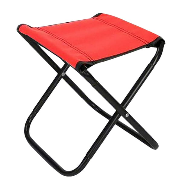 Taburete de camping plegable con bolsa de transporte y soporte de aleación de aluminio.