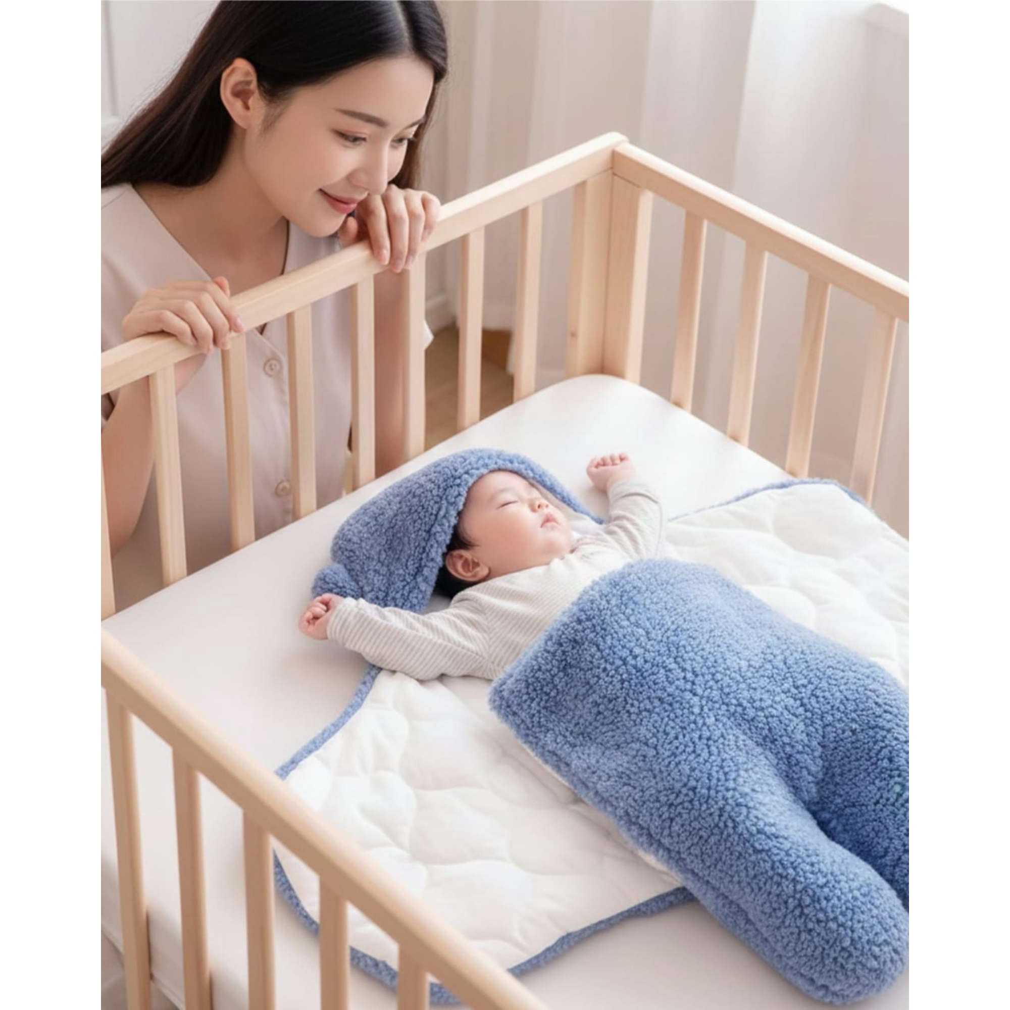 Mylhogar - Saco De Bebé Osito Talla 6 Azul