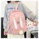 thumbnail image 5 of Mochila Linda Rabbit para Niñas con Orejas, Mochila Escolar Rosa Impermeable de Lona para Viaje y Senderismo, Mochila de Hombro para el Día, 5 of 6
