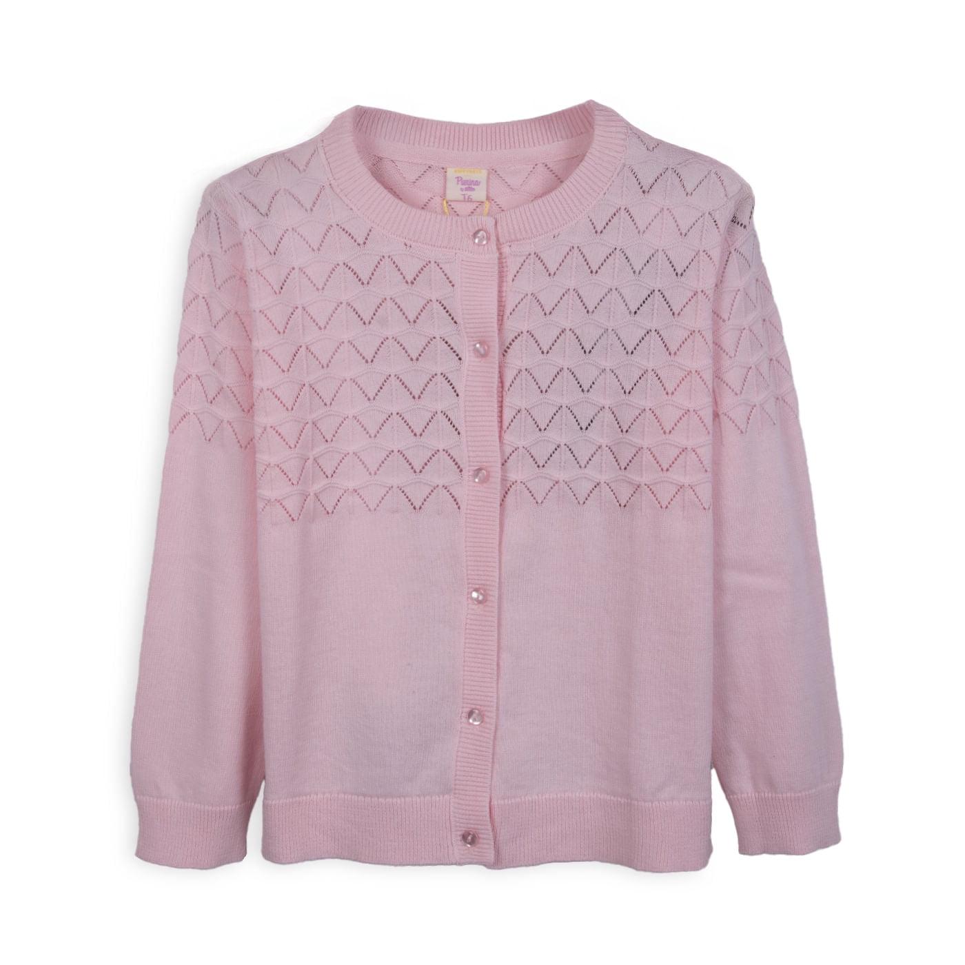 Chaleco Niña Tejido con Botones Rosado Pillin