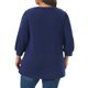 thumbnail image 3 of Agnes Orinda Conjuntos de Halloween Tallas Grandes para Mujeres Escuela Universidad Manga 3/4 Cuello en V Decoración de Botones Camisetas Casual Sólidas 1X Azul Marino, 3 of 6