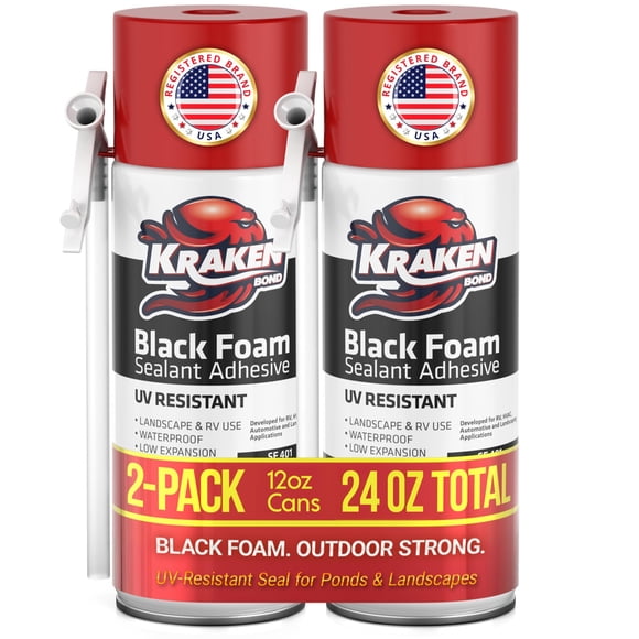 Espuma selladora en aerosol KRAKEN BOND Black Foam 2 x 355 ml resistente a los rayos UV