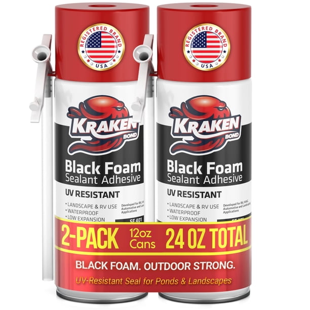 Espuma selladora en aerosol KRAKEN BOND Black Foam 2 x 355 ml resistente a los rayos UV