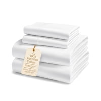 Juego De Sábanas Lane Linen 100% Algodón Egipcio 1000 Hilos Queen White