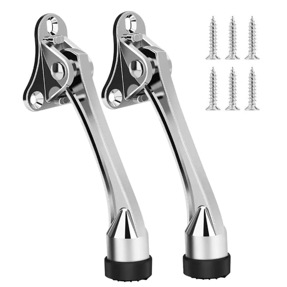 2x Tope De Puerta Kickdown Cerradura De Pie Con Tornillos Para Puerta De Garaje Oficina En Casa 12,5 Cm