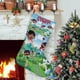 thumbnail image 1 of ¡Presiona Start! Tema: Calcetines de Navidad, fino lino blanco para colgar en escaleras y chimenea, decoración navideña para el hogar, regalo de Navidad. 45cm × 32cm, 1 of 5