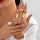 thumbnail image 3 of FAXHION 12 anillos llamativos chapados en oro para mujer, 3 of 3