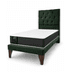 thumbnail image 2 of Cama Plaza y Media Verde Botella Capitoné  + Colchon Mery Desing, 2 of 9