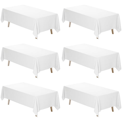 Mantel Fixwal, Tela De Poliéster Blanco, 180 X 300 Cm, Paquete De 6