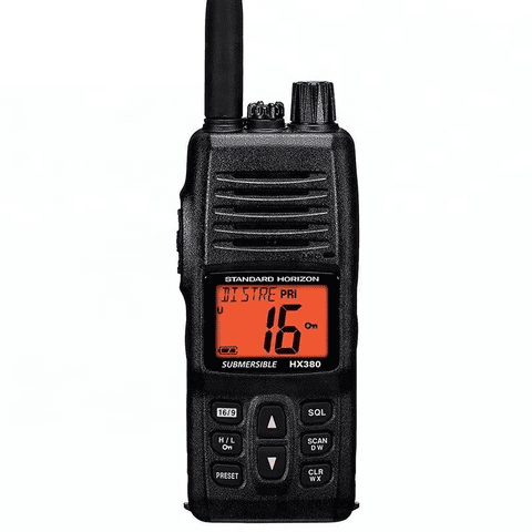 Standard Horizon Hx380 Radio Vhf Marino Portátil De 5W Con Certificación Ipx7 Y Batería De 1600Mah