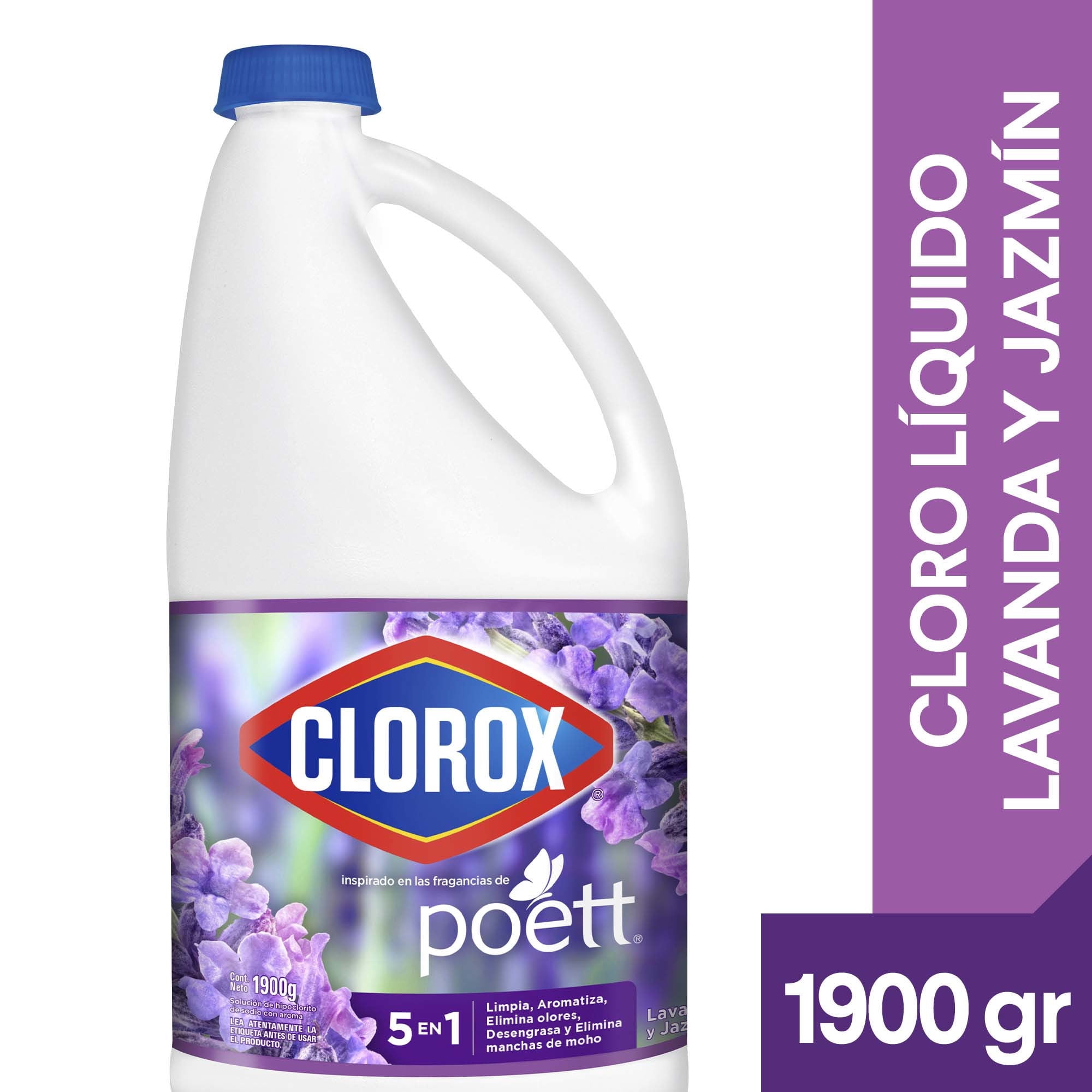 Cloro Triple Acción Líquido Flores De Lavanda Botella 1900 ml Clorox