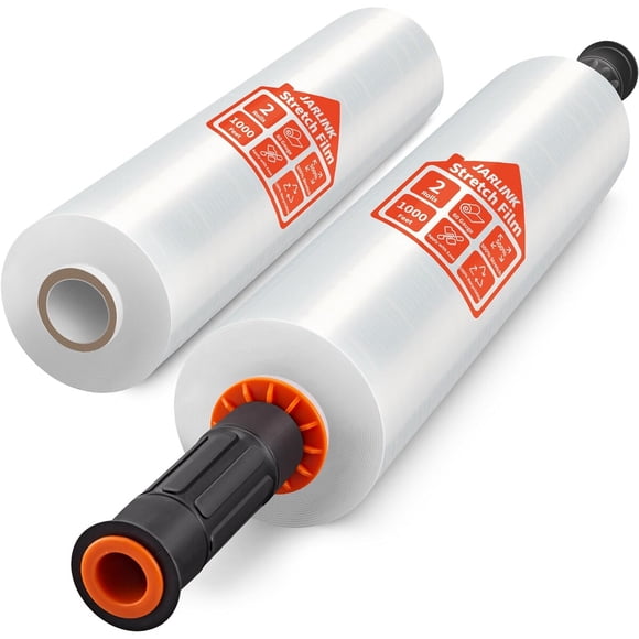 JARLINK Stretch Film, 15 x 1000, film estirable para pallets con manillas
